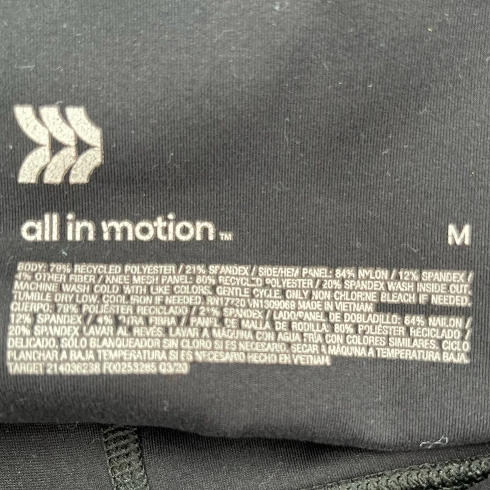 All in Motion Leggings Sparkly Contour Power Mesh Cut Outs Ventilating Black Me…